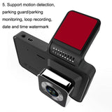 Hd Night Vision Dash Camera - 4 Inches Easy Install - Dual Record - 45-Degree Angle