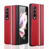 For Samsung Galaxy Z Fold4 5G Shockproof Twill Phone Case - Pc Tpu - Red