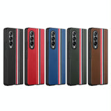 For Samsung Galaxy Z Fold4 5G Shockproof Twill Phone Case - Pc Tpu - Red - Side View