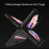 For Samsung Galaxy Z Fold4 5G Shockproof Twill Phone Case - Pc Tpu - Red - Rear View