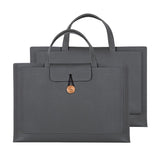 Waterproof Elastic Button Laptop Handbag - Pu Material - Grey - 15.4/16 Inch