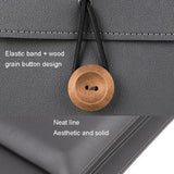Waterproof Elastic Button Laptop Handbag - Pu Material - Grey - 15.4/16 Inch