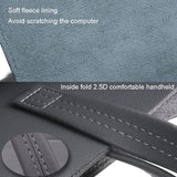 Waterproof Elastic Button Laptop Handbag - Pu Material - Grey - 15.4/16 Inch