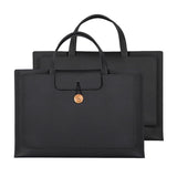 Waterproof Elastic Button Laptop Handbag - Pu Material - Grey - 15.4/16 Inch