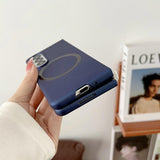 For Samsung Galaxy Z Fold4 5G Shockproof Magnetic Phone Case - Skin Protection - Blue - Rear View