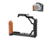Wood Handle Metal Camera Cage For Nikon Zfc Stabilizer Rig - Black - Front View