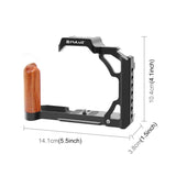 Wood Handle Metal Camera Cage For Nikon Zfc Stabilizer Rig - Black - Side View