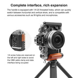 Wood Handle Metal Camera Cage For Nikon Zfc Stabilizer Rig - Black - 45-Degree Angle