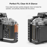 Wood Handle Metal Camera Cage For Nikon Zfc Stabilizer Rig - Black - Rear View