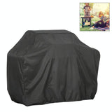 Waterproof Bbq Grill Cover - Anti-uv Dust-proof 210d Oxford Cloth - 170x61x117cm - Black - Front View