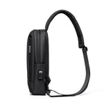 Business Chest Bag Oxford Cloth One Shoulder Crossbody - Black - 45-Degree Angle