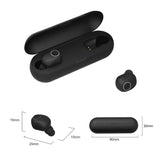 Wireless Sports Bluetooth 5.0 Earphones - Binaural Stereo - Black - Low Angle