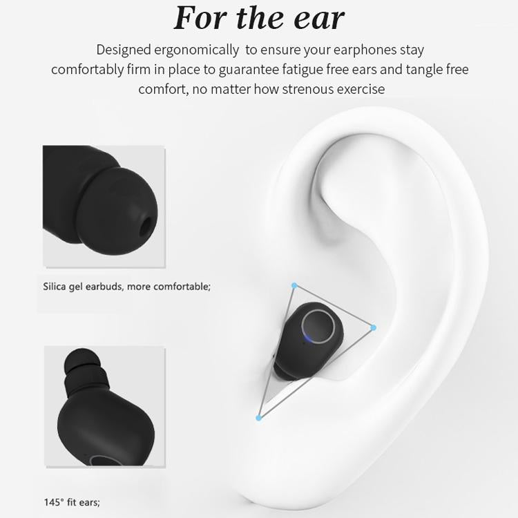 Wireless Sports Bluetooth 5.0 Earphones - Binaural Stereo - Black