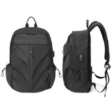 Black Oxford Laptop Backpack - Multifunctional - Side View