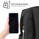 Black Oxford Laptop Backpack - Multifunctional - Rear View