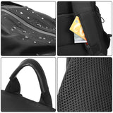 Black Oxford Laptop Backpack - Multifunctional - Close-Up Angle