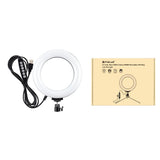 10 Mode Usb Led Ring Light with Tripod and Ball Head - 6.2 Inch Diameter - Black - 45-Degree Angle
