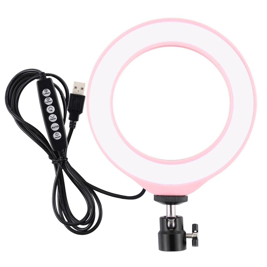 10 Mode Usb Led Ring Light with Tripod and Ball Head - 6.2 Inch Diameter - Black