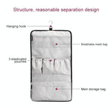 Black Nylon Hanging Storage Bag for Portable Dyson Hair Curler - 45-Degree Angle