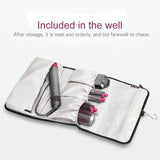 Black Nylon Hanging Storage Bag for Portable Dyson Hair Curler - Close-Up Angle