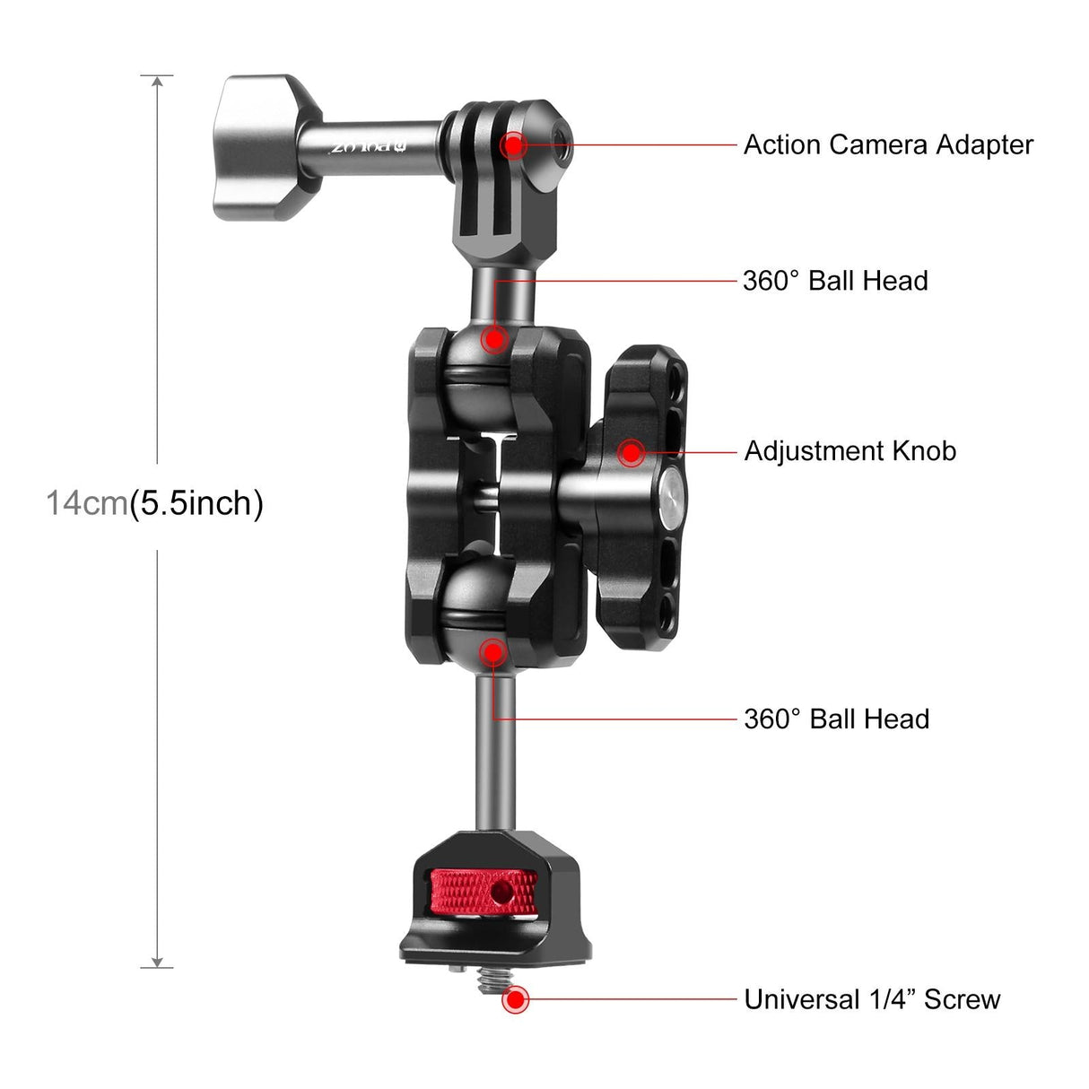 Versatile Aluminum Magic Arm Mount - Black