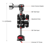 Versatile Aluminum Magic Arm Mount - Black - Side View
