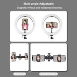 10.2 Curved Rgbw Led Ring Light Kit with Tripod Dual Phone Brackets Remote and Clamp - Top-Down View