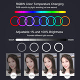 10.2 Curved Rgbw Led Ring Light Kit with Tripod Dual Phone Brackets Remote and Clamp - Extra Image