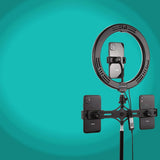 10.2 Curved Rgbw Led Ring Light Kit with Tripod Dual Phone Brackets Remote and Clamp - Extra Image
