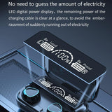 Wireless Bluetooth 5.0 Earphones with Digital Display and Charging Box - Black