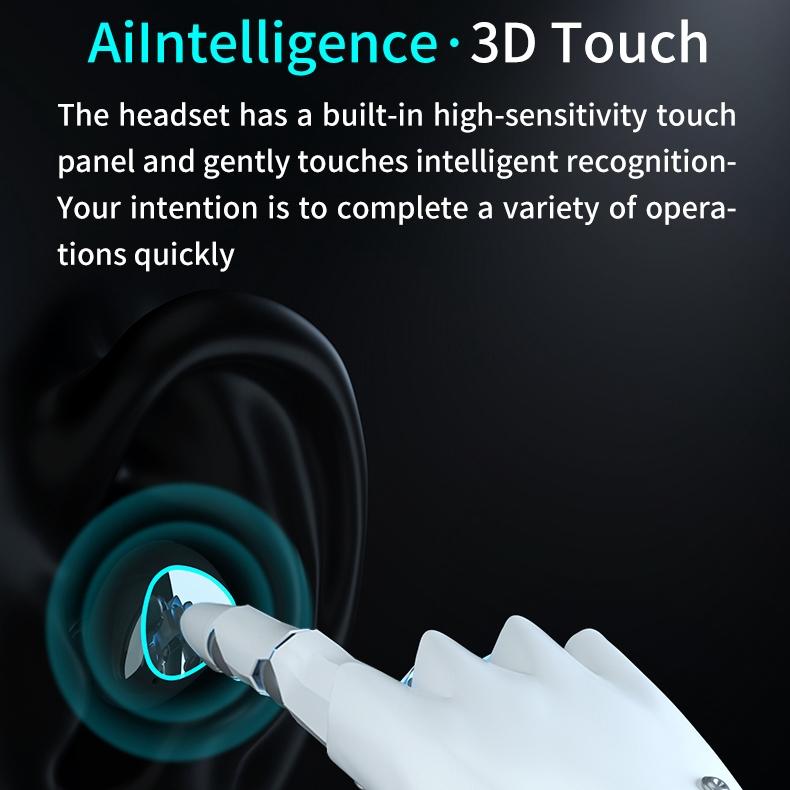 Wireless Bluetooth 5.0 Earphones with Digital Display and Charging Box - Black