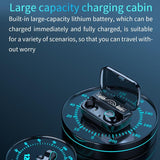 Wireless Bluetooth 5.0 Earphones with Digital Display and Charging Box - Black