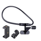 Neck Phone Camera Holder with Phone Clamp - Hands-free & Extended - Front View