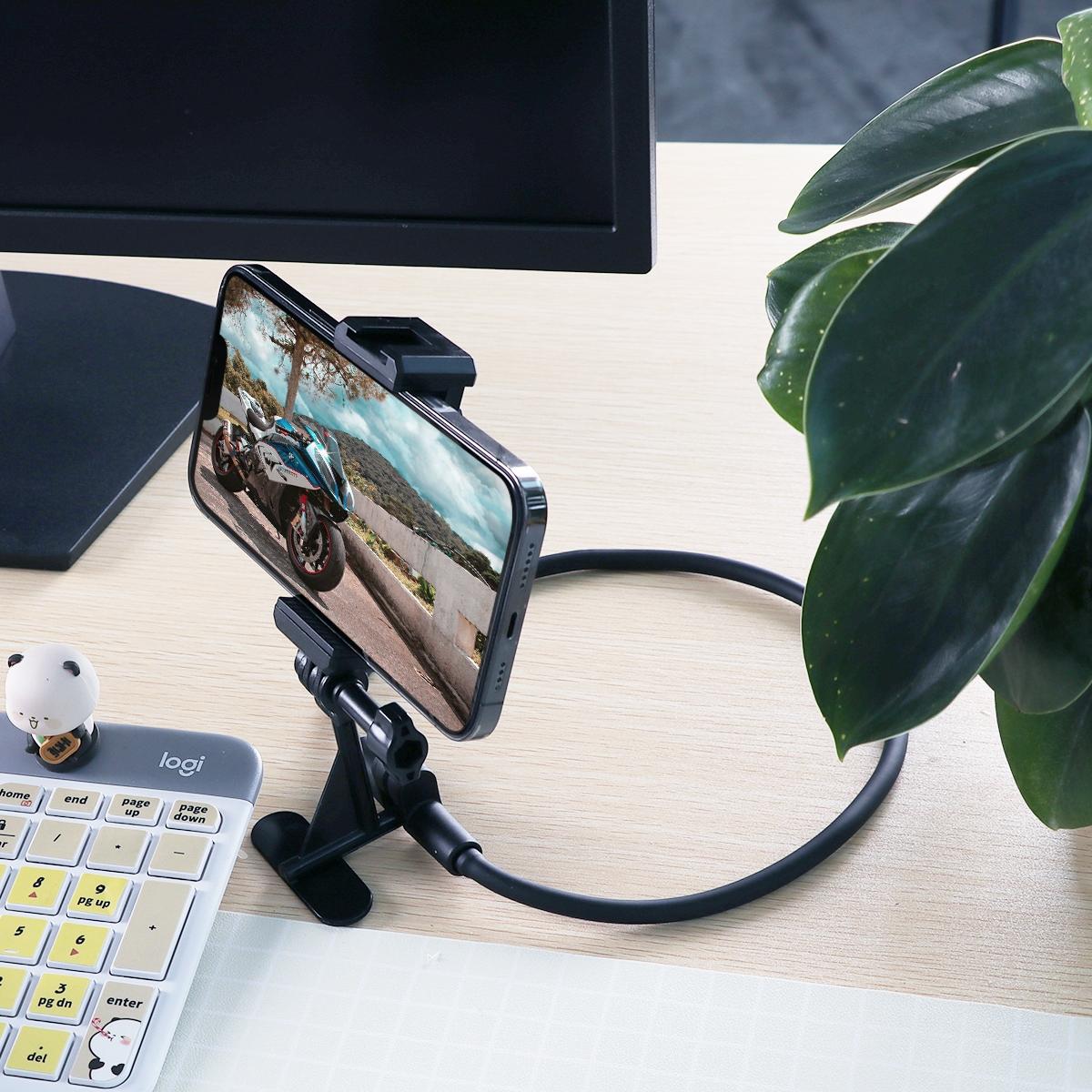 Neck Phone Camera Holder with Phone Clamp - Hands-free & Extended
