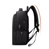 Waterproof Laptop Backpack With Usb Interface For 15 Laptops - Black - Side View
