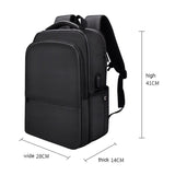 Waterproof Laptop Backpack With Usb Interface For 15 Laptops - Black - Top-Down View