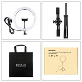 11.8 Led Ring Light Kit with Tripod & Dual Phone Bracket - 3 Modes Dual Colour Temperature Usb Live Broadcast - Black - Extra Image