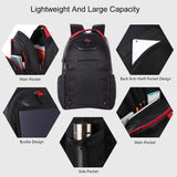 Portable Dual-Shoulder Laptop Backpack - Foldable & Removable Black - Rear View