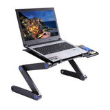 Adjustable Laptop Stand with Fans & Mouse Pad - Portable & Foldable - Rear View