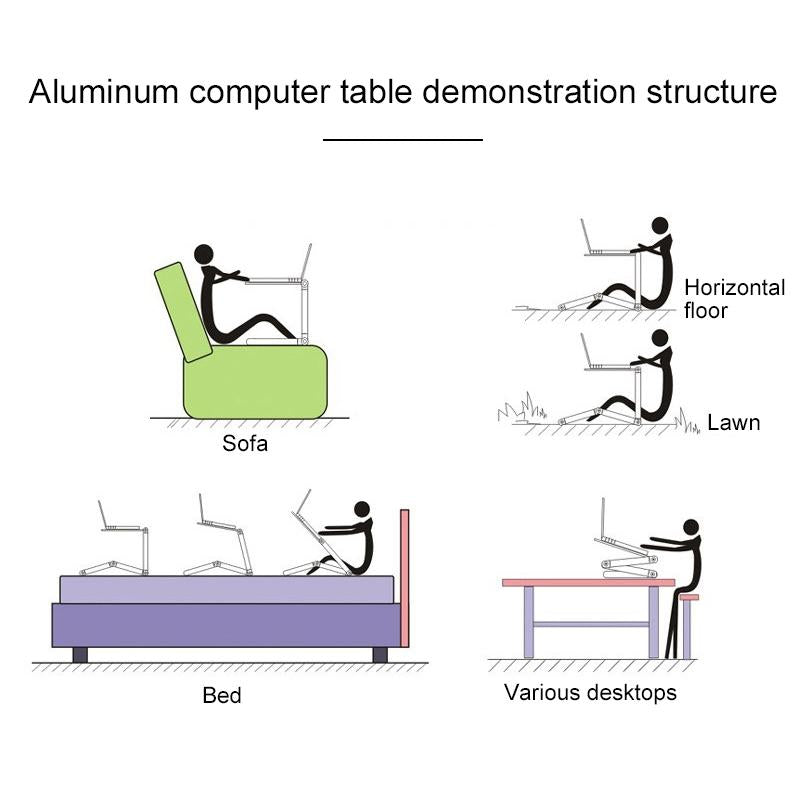 Adjustable Laptop Stand with Fans & Mouse Pad - Portable & Foldable