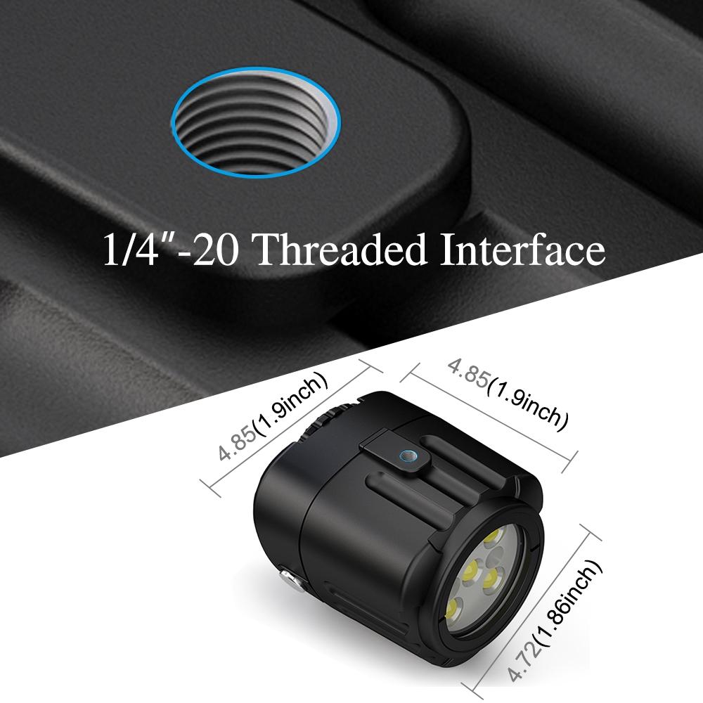 1000lm Diving Light for Gopro Hero - 40m Underwater Photography Fill Light