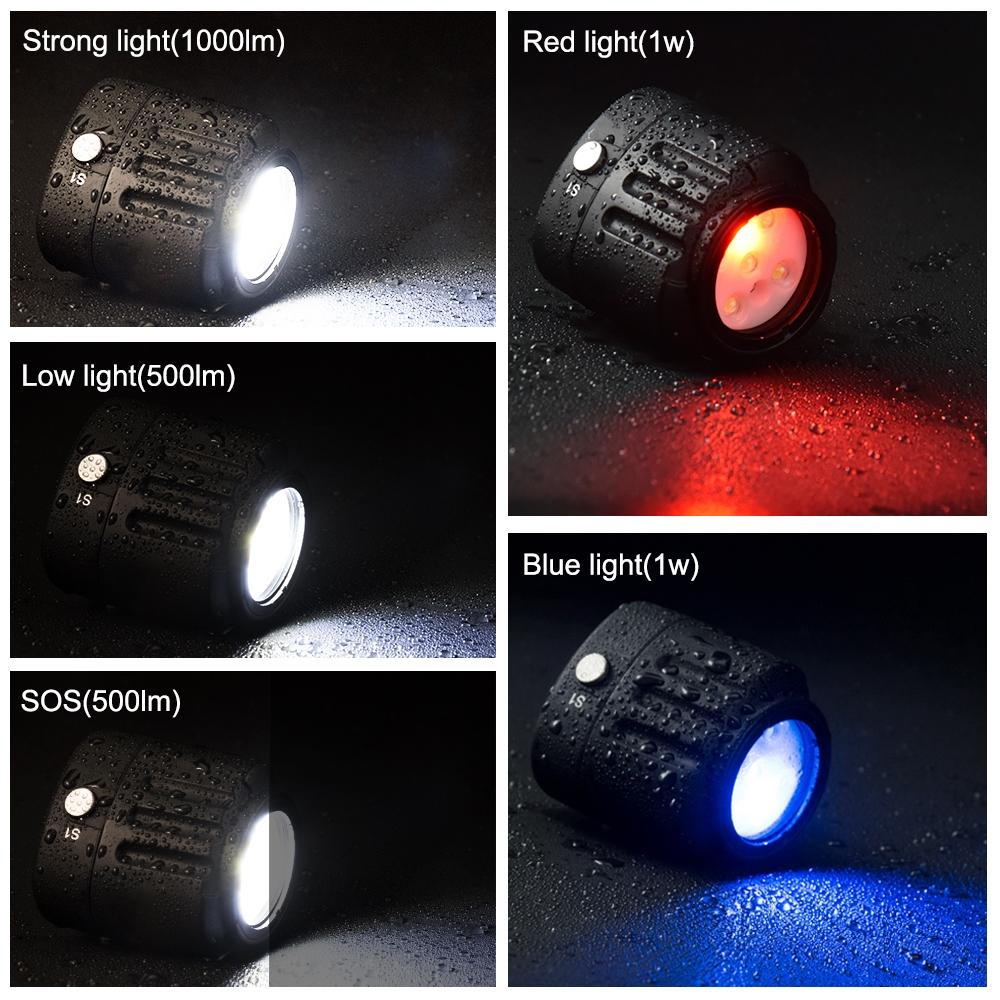1000lm Diving Light for Gopro Hero - 40m Underwater Photography Fill Light