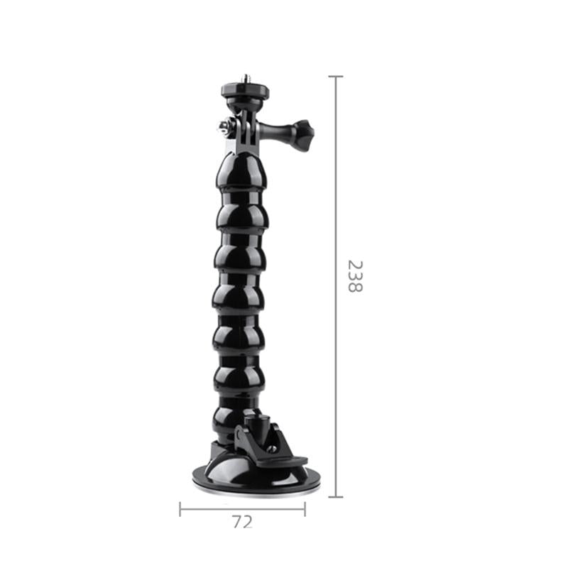Flexible Suction Cup Mount with Cold Shoe and Phone Clamp