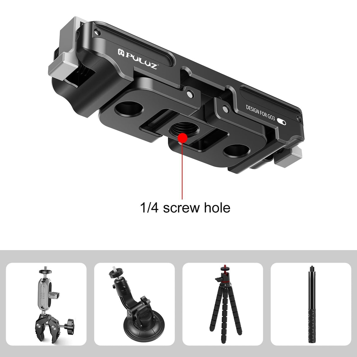 Aluminum Alloy Quick Release Base for Insta360 Go3 - Magnetic Mount