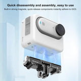 Aluminum Alloy Quick Release Base for Insta360 Go3 - Magnetic Mount - Close-Up Angle