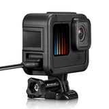 Gopro Hero12 Cage with Cold Shoe Base Slot - Rear View