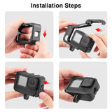 Gopro Hero12 Cage with Cold Shoe Base Slot - Close-Up Angle
