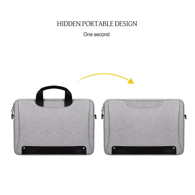 Waterproof Oxford Cloth Laptop Bag with Concealed Handle & Luggage Tie Rod - Black