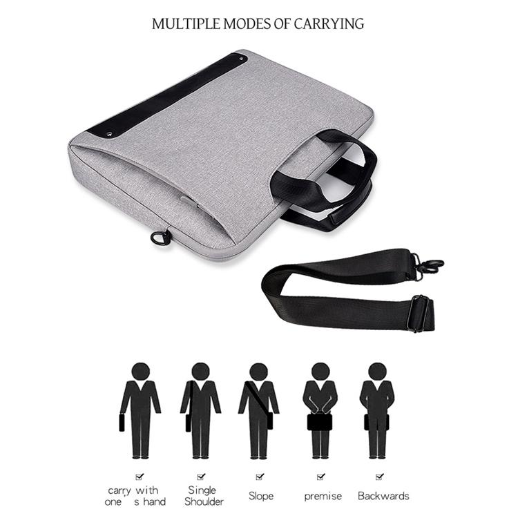 Waterproof Oxford Cloth Laptop Bag with Concealed Handle & Luggage Tie Rod - Black