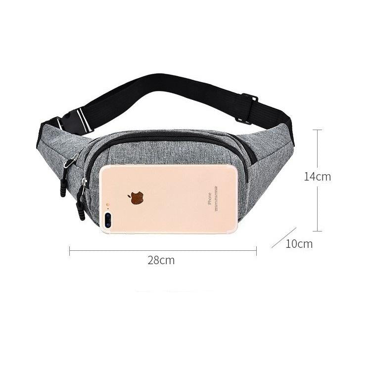 Waterproof Multi Pocket Chest Bag For Sports - Black